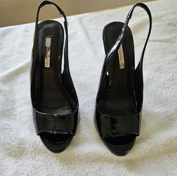 BCBG Generation Slingback Stilletto Gloss Black - Picture 9 of 11